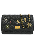Chanel 2017-2018 Black Calfskin Mademoiselle Lock Icon WOC Wallet on Chain