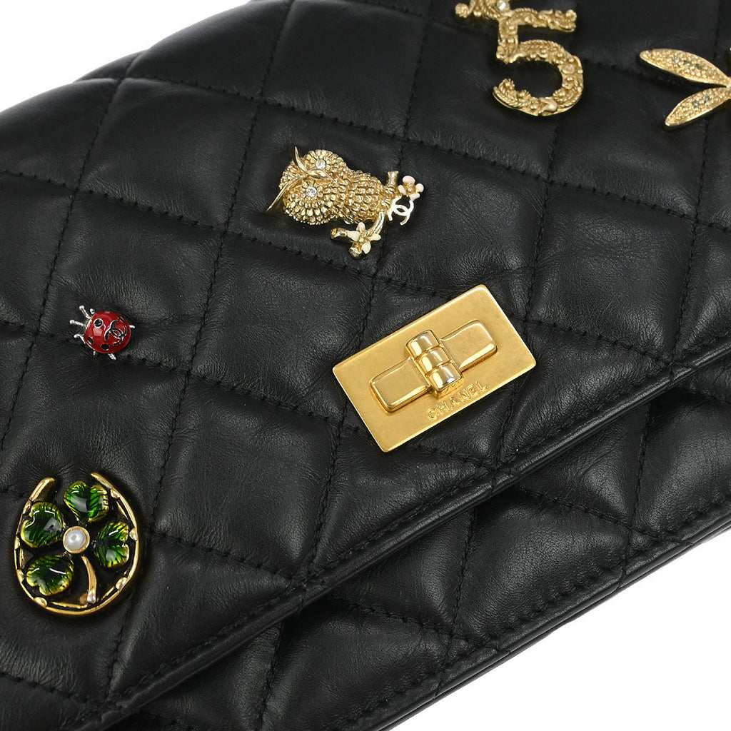 Chanel 2017-2018 Black Calfskin Mademoiselle Lock Icon WOC Wallet on Chain