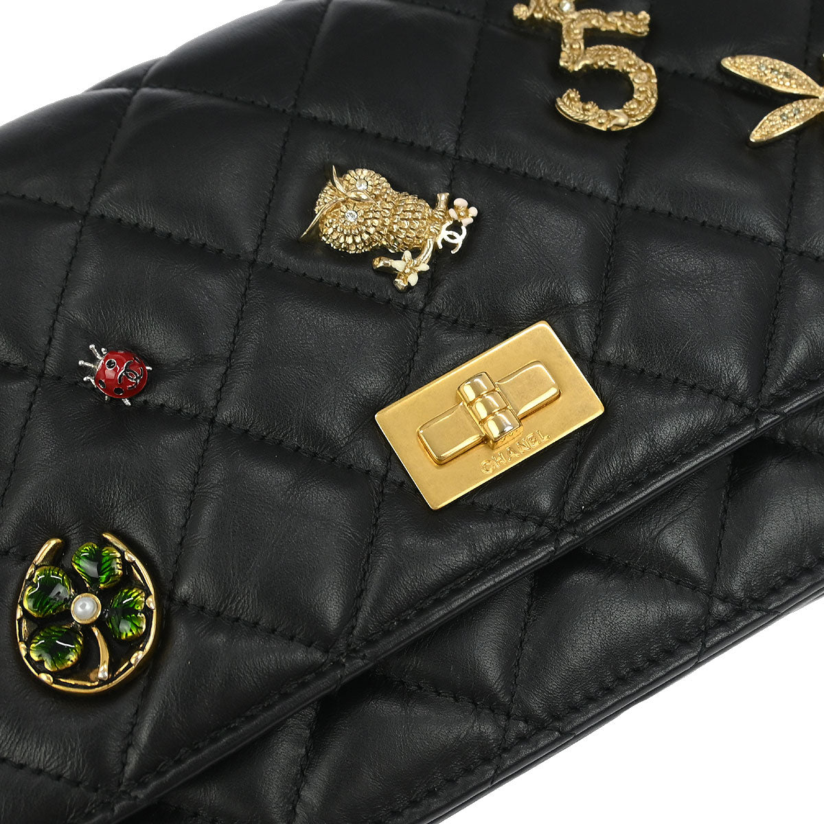 Chanel 2017-2018 Black Calfskin Mademoiselle Lock Icon WOC Wallet on Chain