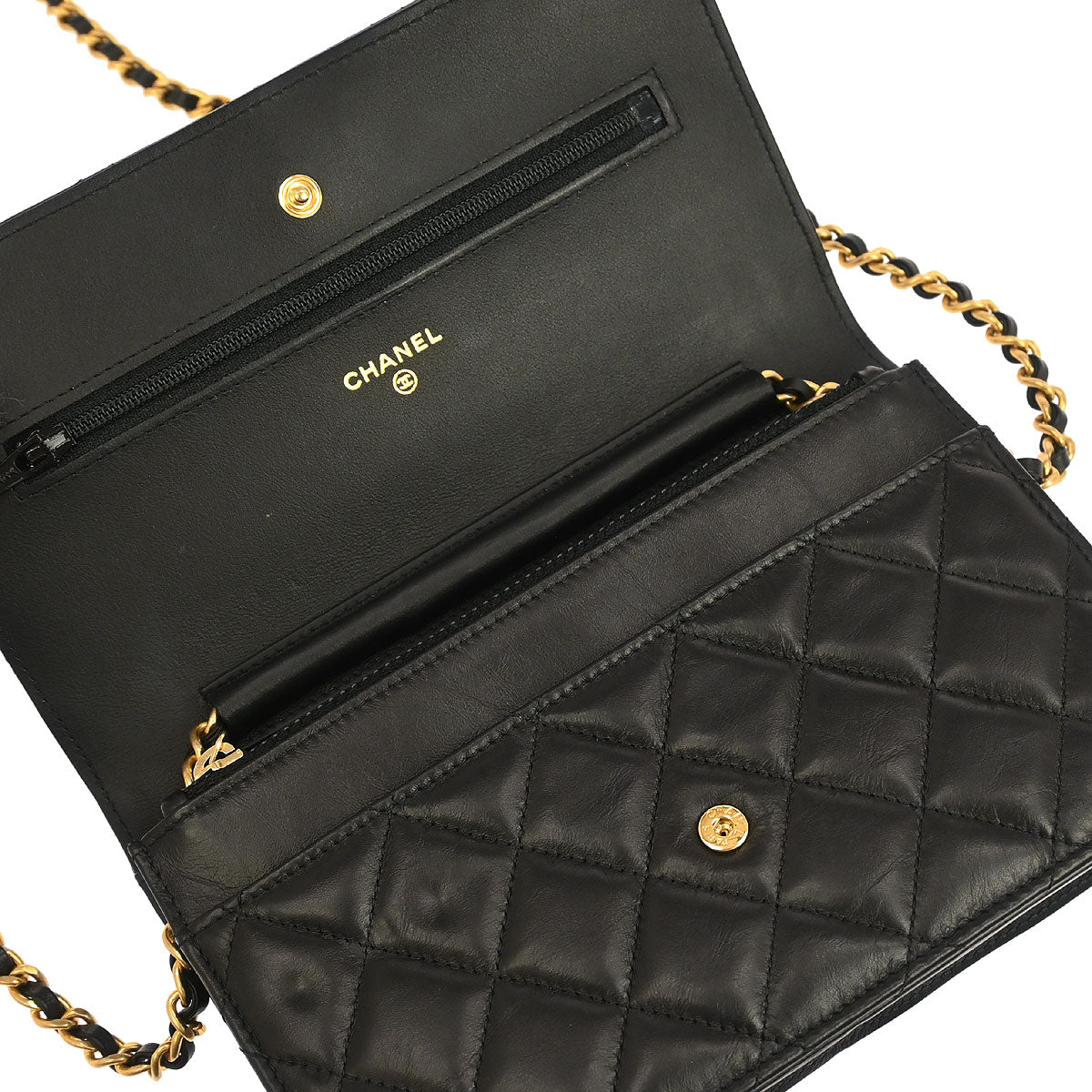 Chanel 2017-2018 Black Calfskin Mademoiselle Lock Icon WOC Wallet on Chain