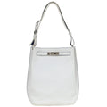 Hermes White Mykonos Taurillon Clemence So Kelly 22 Shoulder Bag