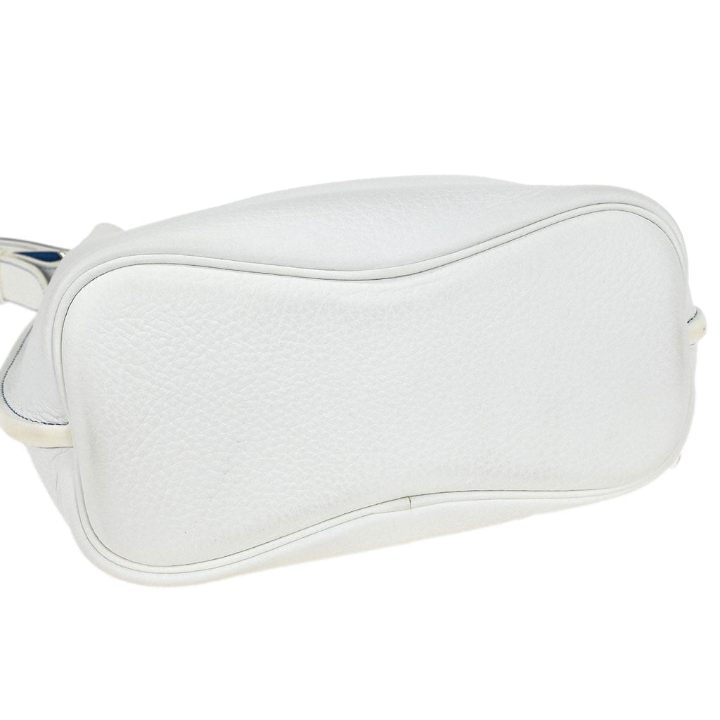 Hermes White Mykonos Taurillon Clemence So Kelly 22 Shoulder Bag