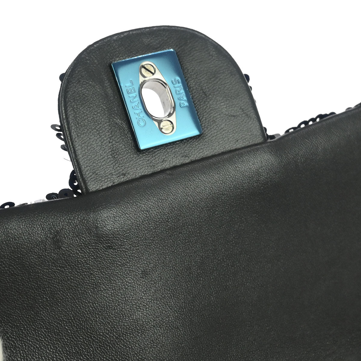 Chanel 2017 Black Sequins Single Flap Shoulder Bag