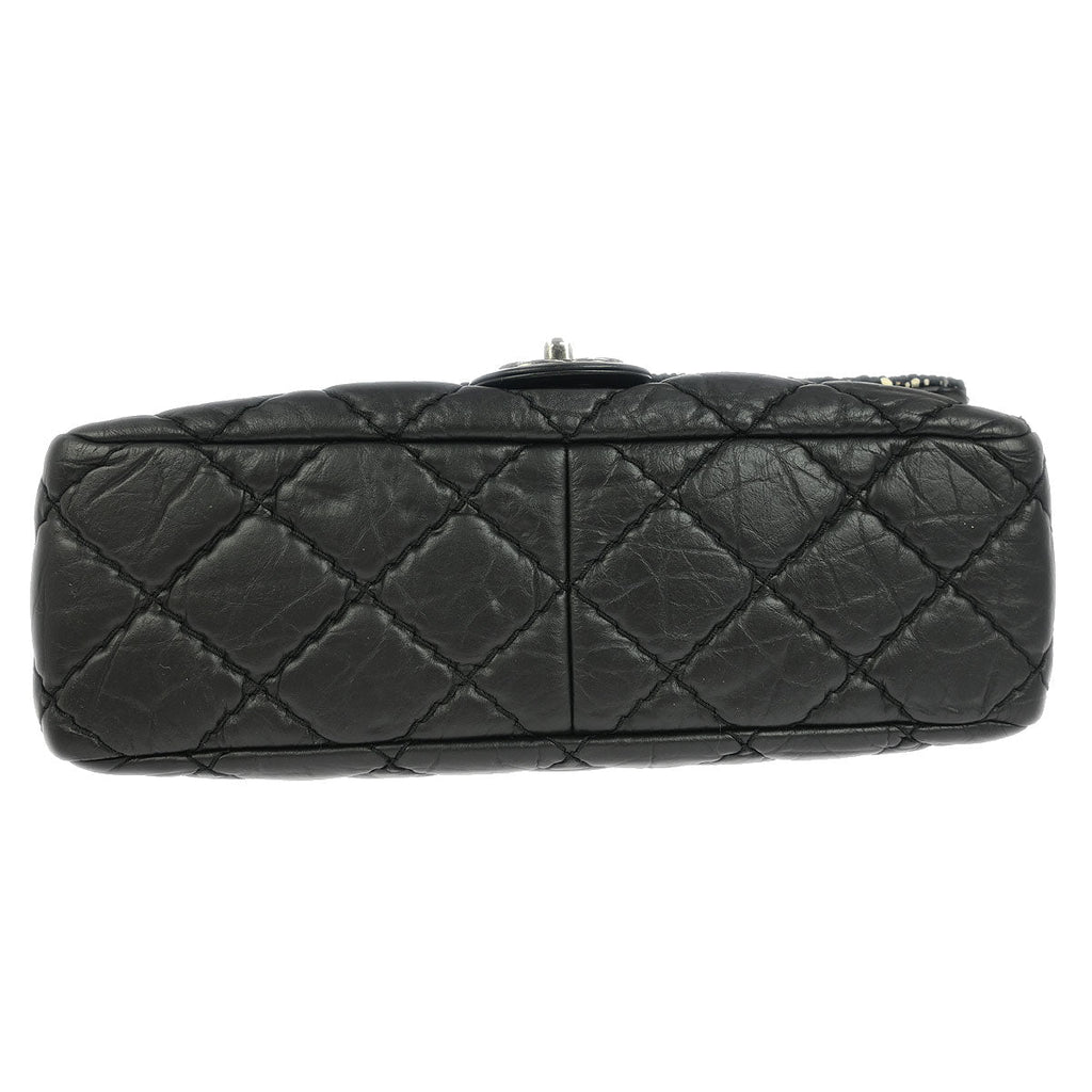 Chanel 2017 Black Tweed Calfskin Airlines Top Handle Flap Bag