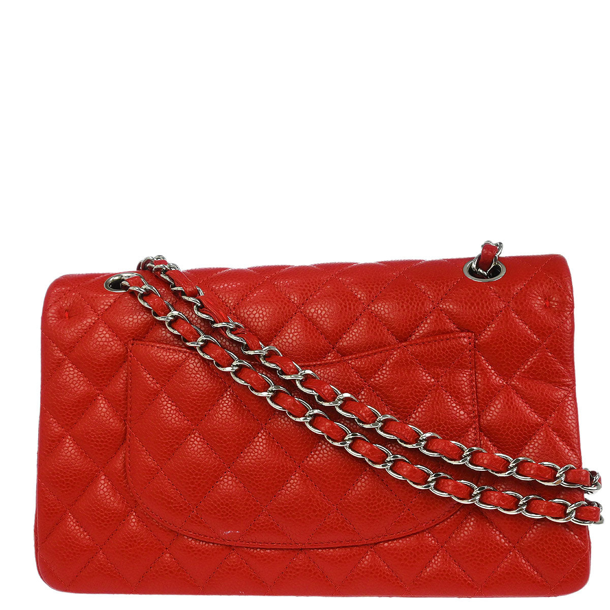 Chanel 2014 Red Calfskin Medium Classic Double Flap Shoulder Bag