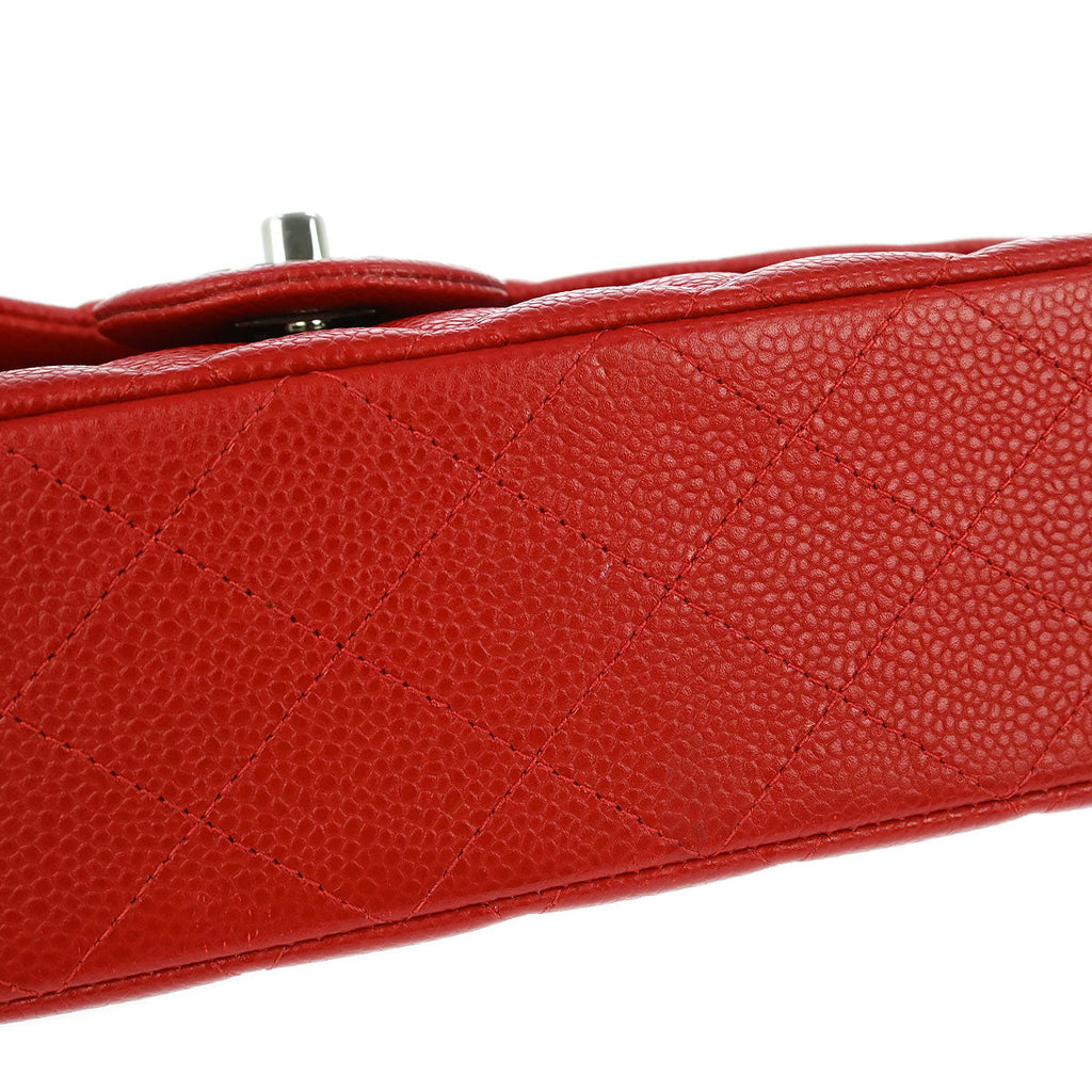 Chanel 2014 Red Calfskin Medium Classic Double Flap Shoulder Bag