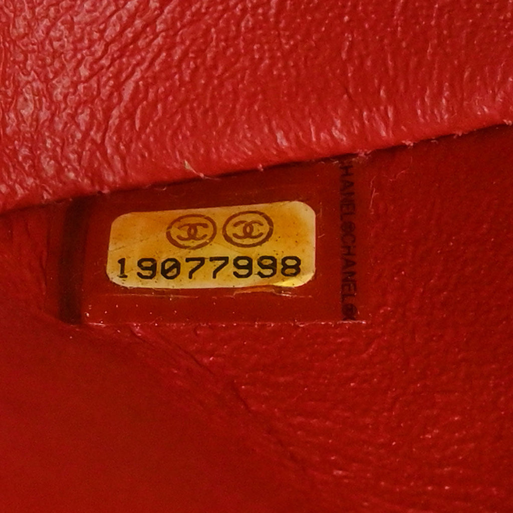Chanel 2014 Red Calfskin Medium Classic Double Flap Shoulder Bag