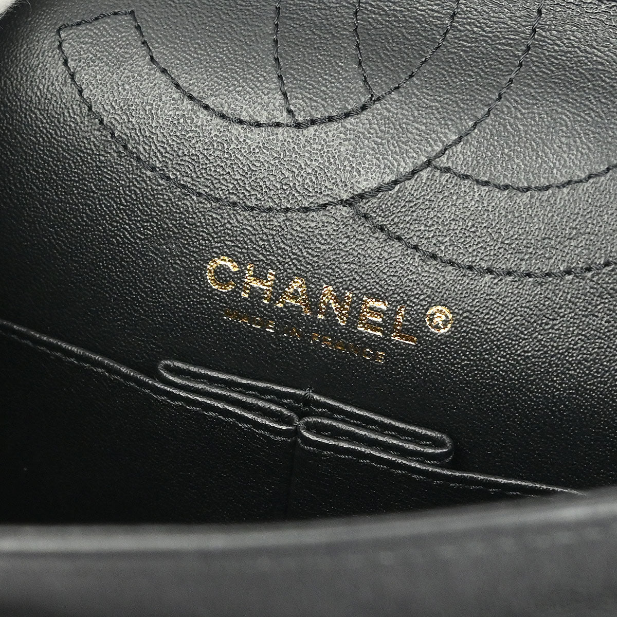 Chanel 2019 Black Calfskin 2.55 Chevron Classic Double Flap Shoulder Bag