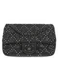 Chanel 2014 Black Calfskin Studded Single Flap Shoulder Bag