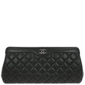 Chanel 2015-2016 Black Caviar CC Frame Clutch Bag