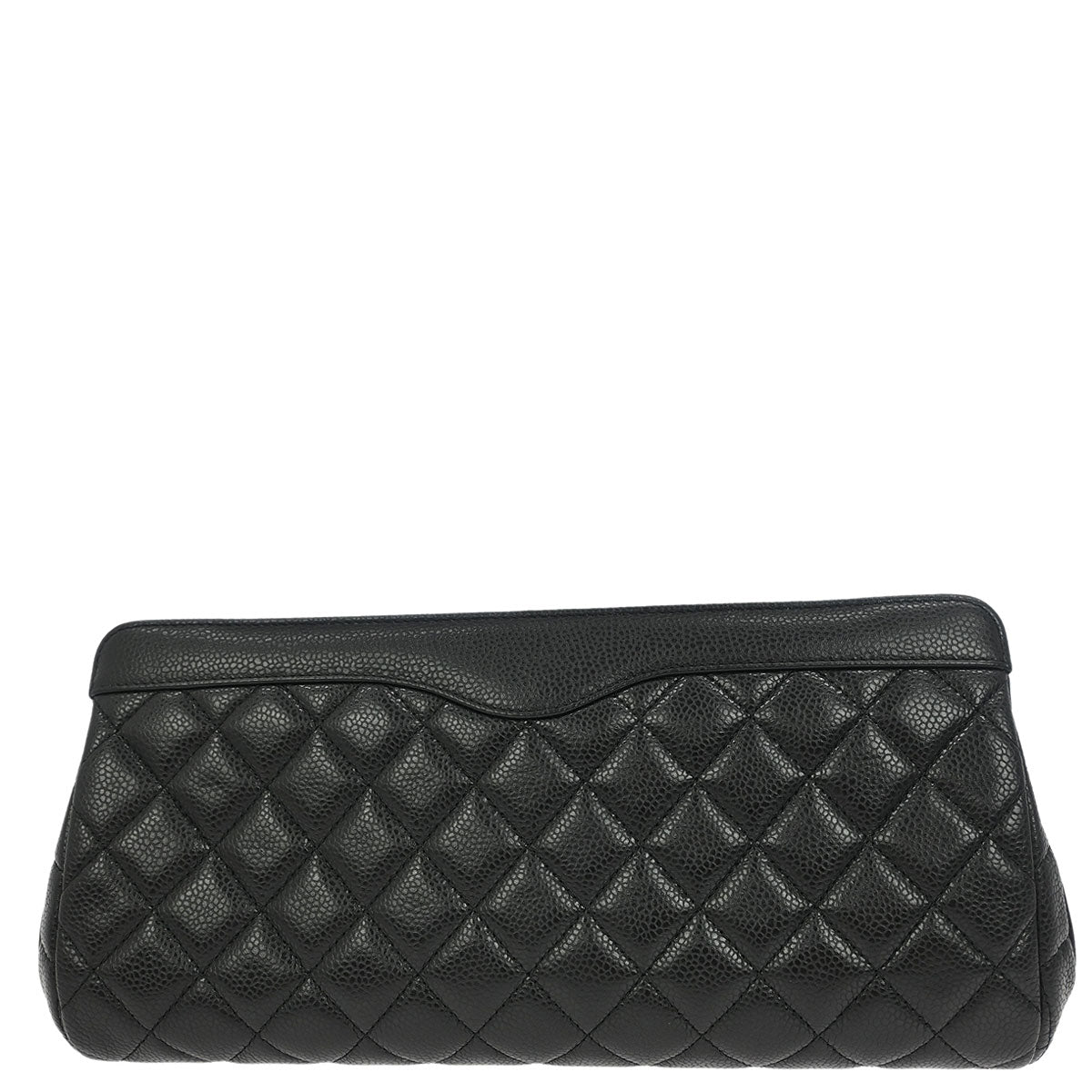 Chanel 2015-2016 Black Caviar CC Frame Clutch Bag
