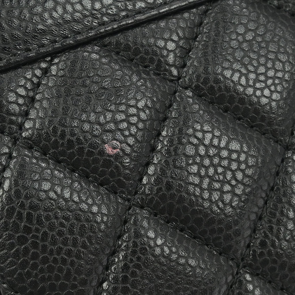 Chanel 2015-2016 Black Caviar CC Frame Clutch Bag