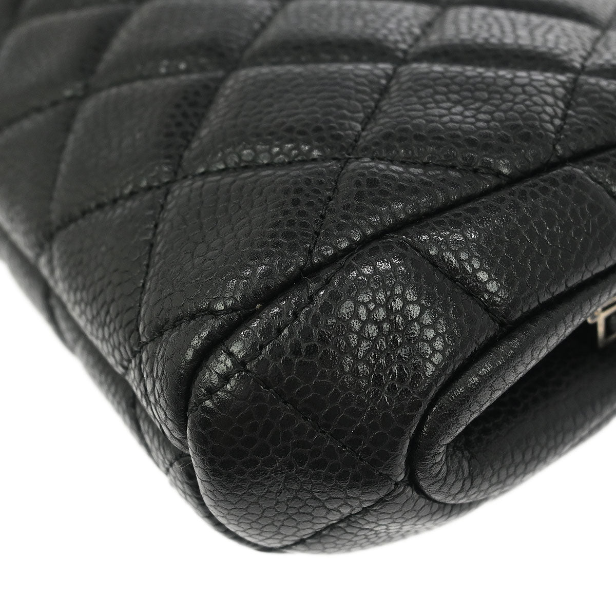 Chanel 2015-2016 Black Caviar CC Frame Clutch Bag