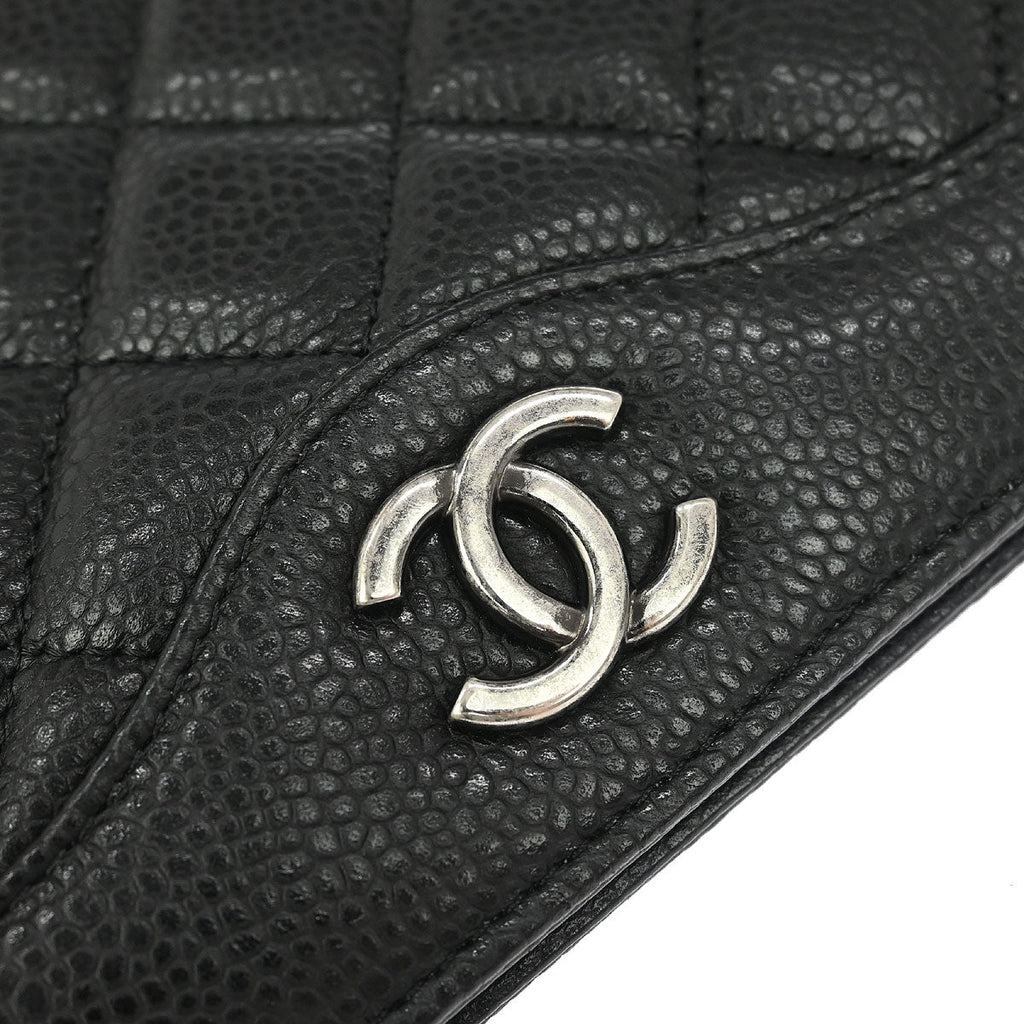 Chanel 2015-2016 Black Caviar CC Frame Clutch Bag