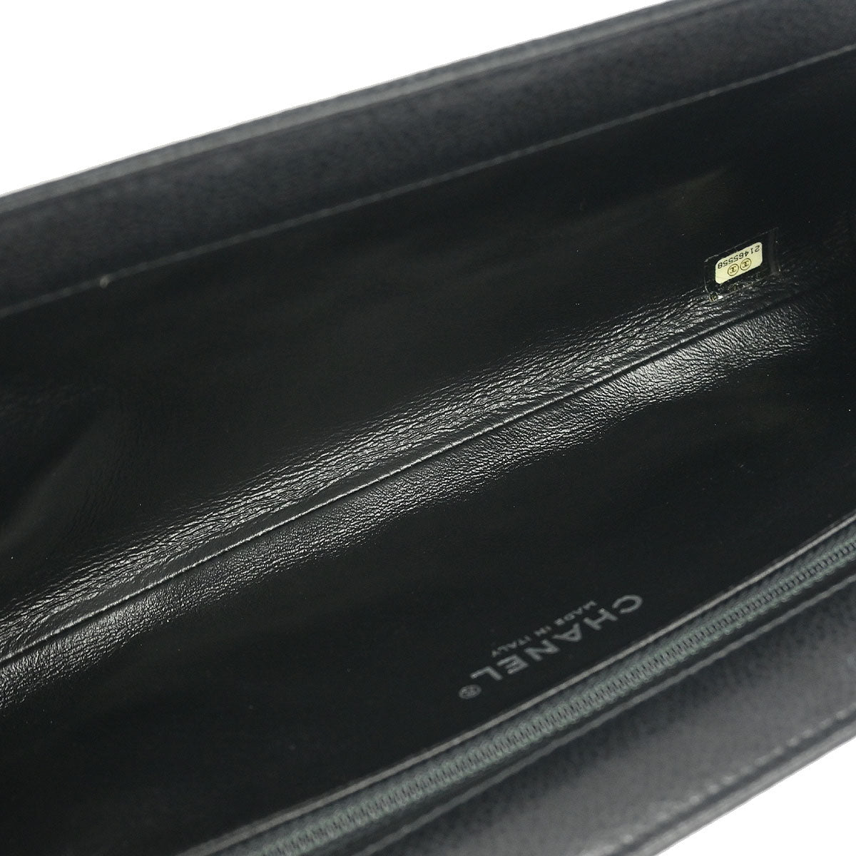 Chanel 2015-2016 Black Caviar CC Frame Clutch Bag