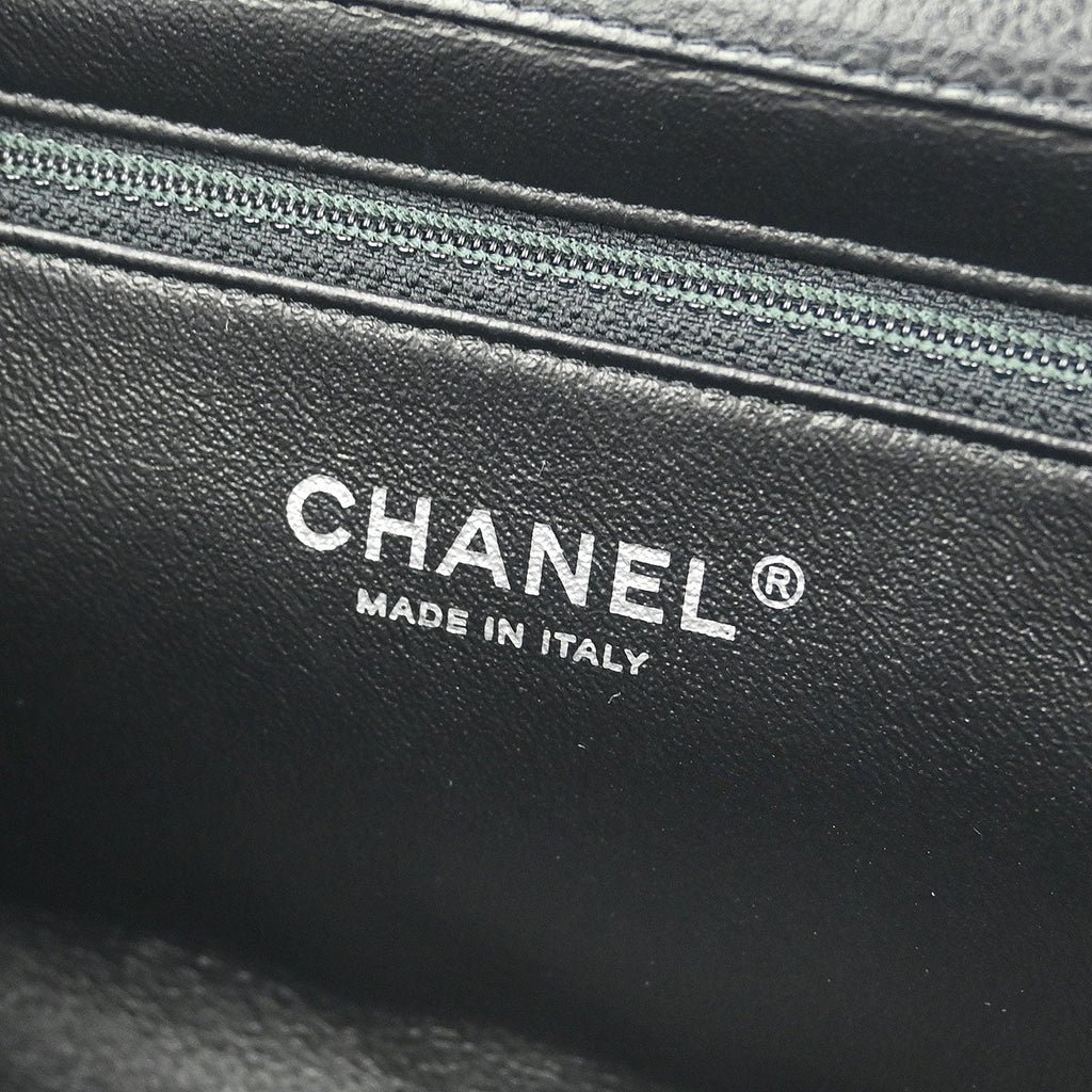 Chanel 2015-2016 Black Caviar CC Frame Clutch Bag