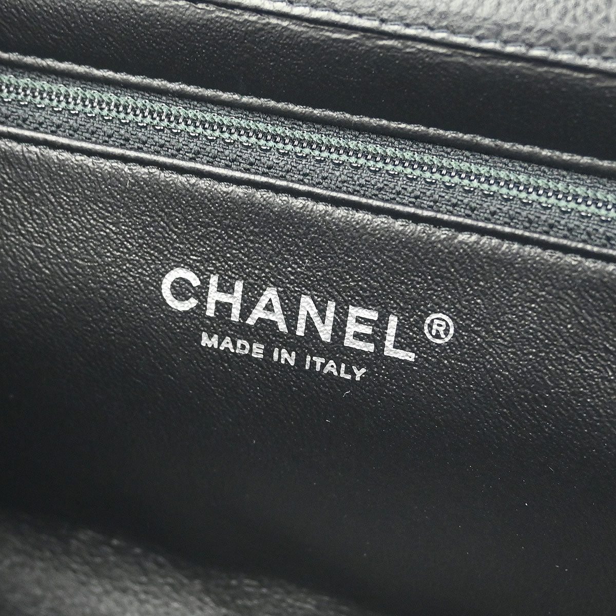 Chanel 2015-2016 Black Caviar CC Frame Clutch Bag