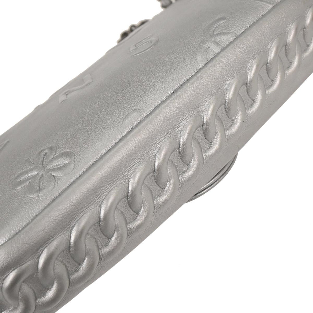 Chanel 2014 Silver Calfskin Icon Shoulder Bag