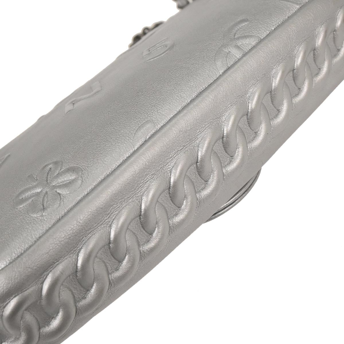 Chanel 2014 Silver Calfskin Icon Shoulder Bag