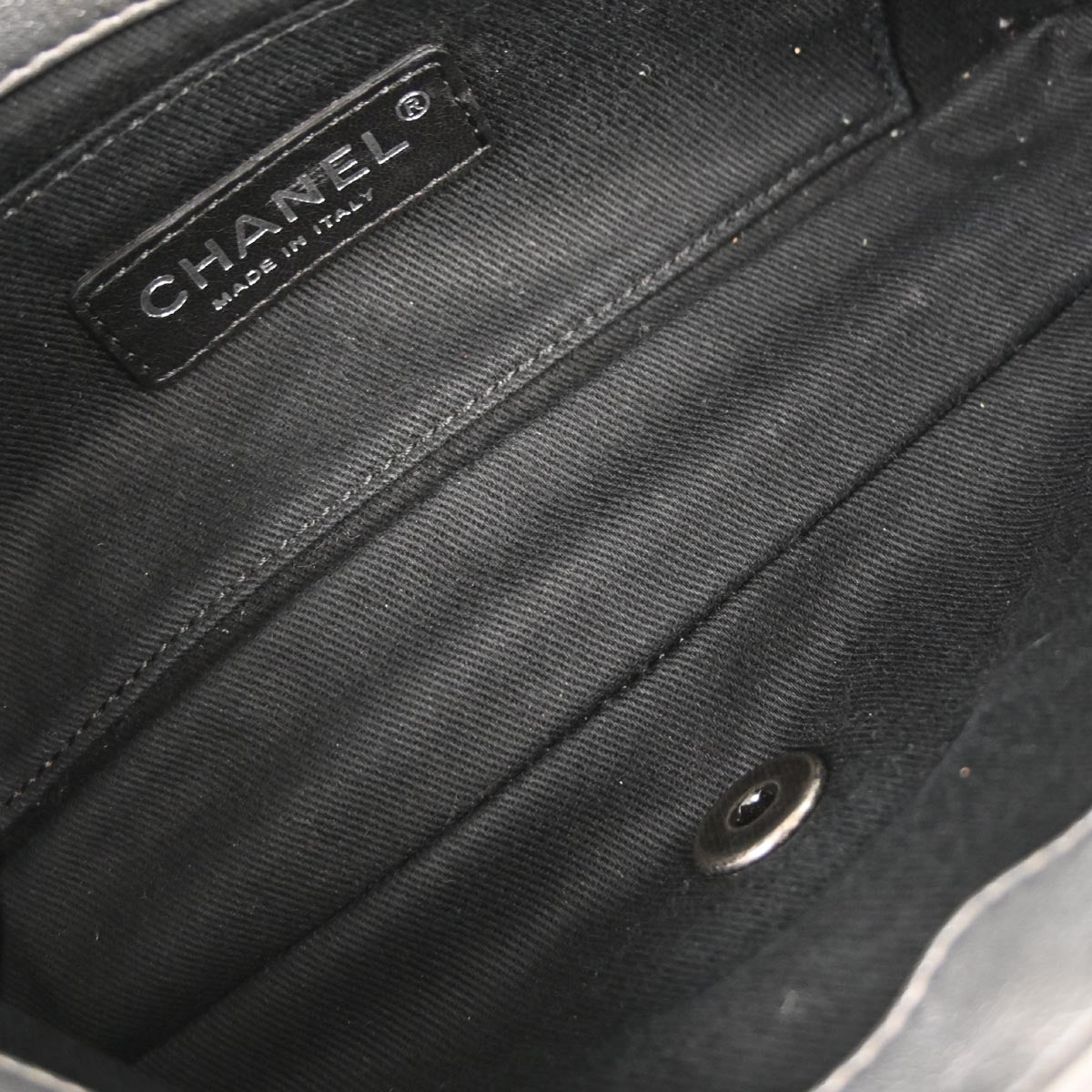 Chanel 2014 Silver Calfskin Icon Shoulder Bag