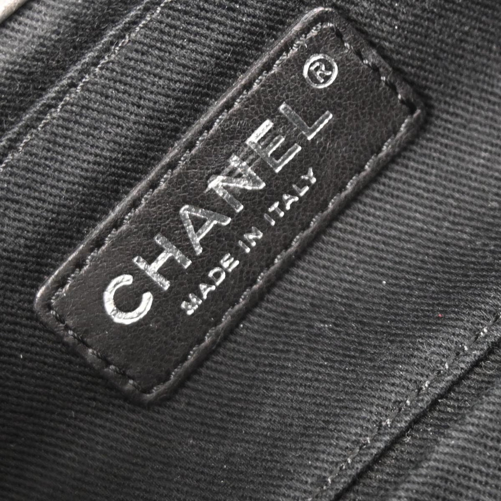 Chanel 2014 Silver Calfskin Icon Shoulder Bag