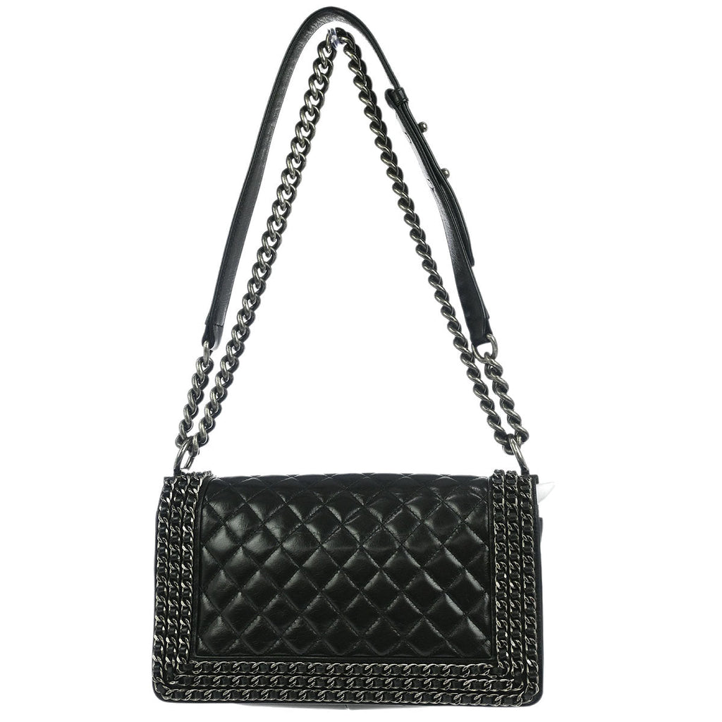 Boy Chanel 2014-2015 Black Lambskin Medium Shoulder Bag