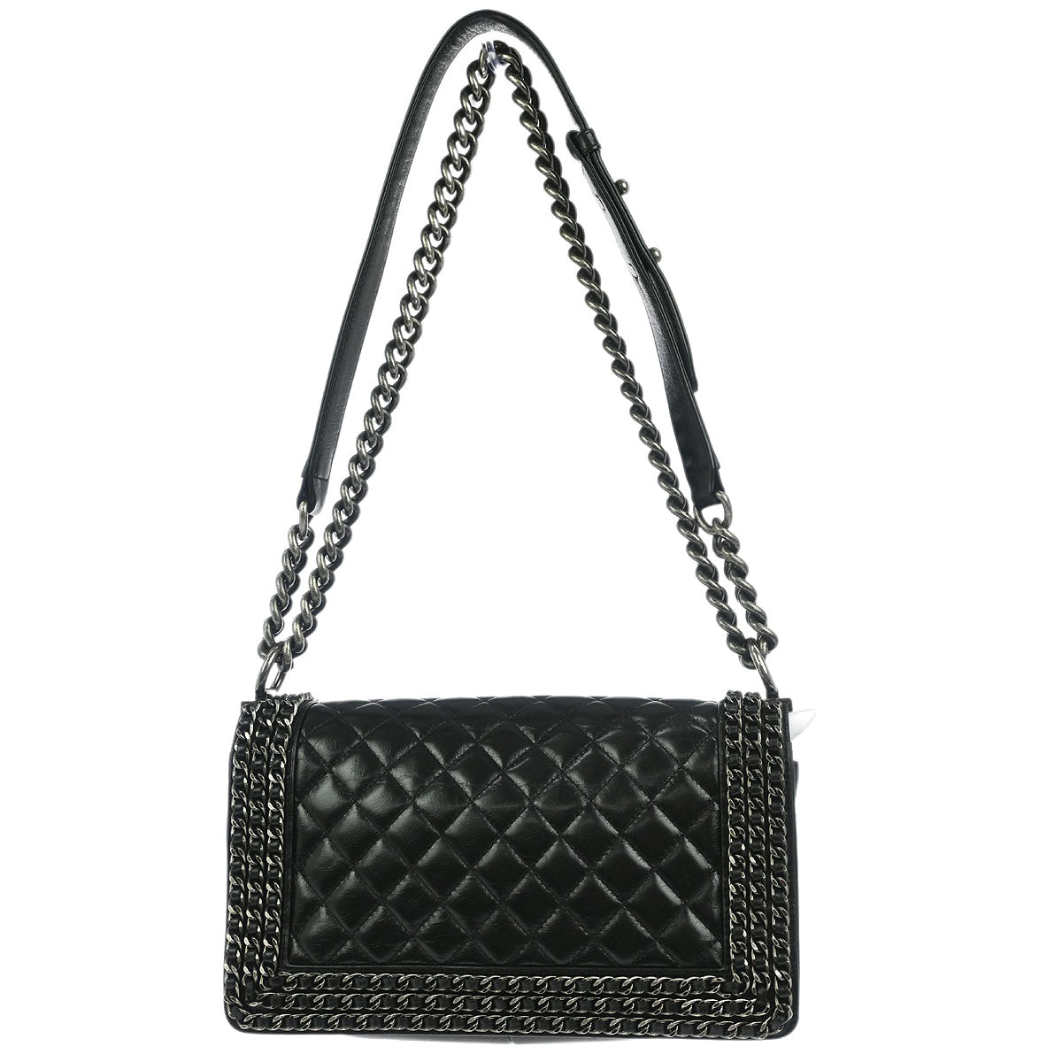 Boy Chanel 2014-2015 Black Lambskin Medium Shoulder Bag
