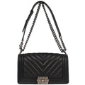Boy Chanel 2016-2017 Black Lambskin Medium Shoulder Bag