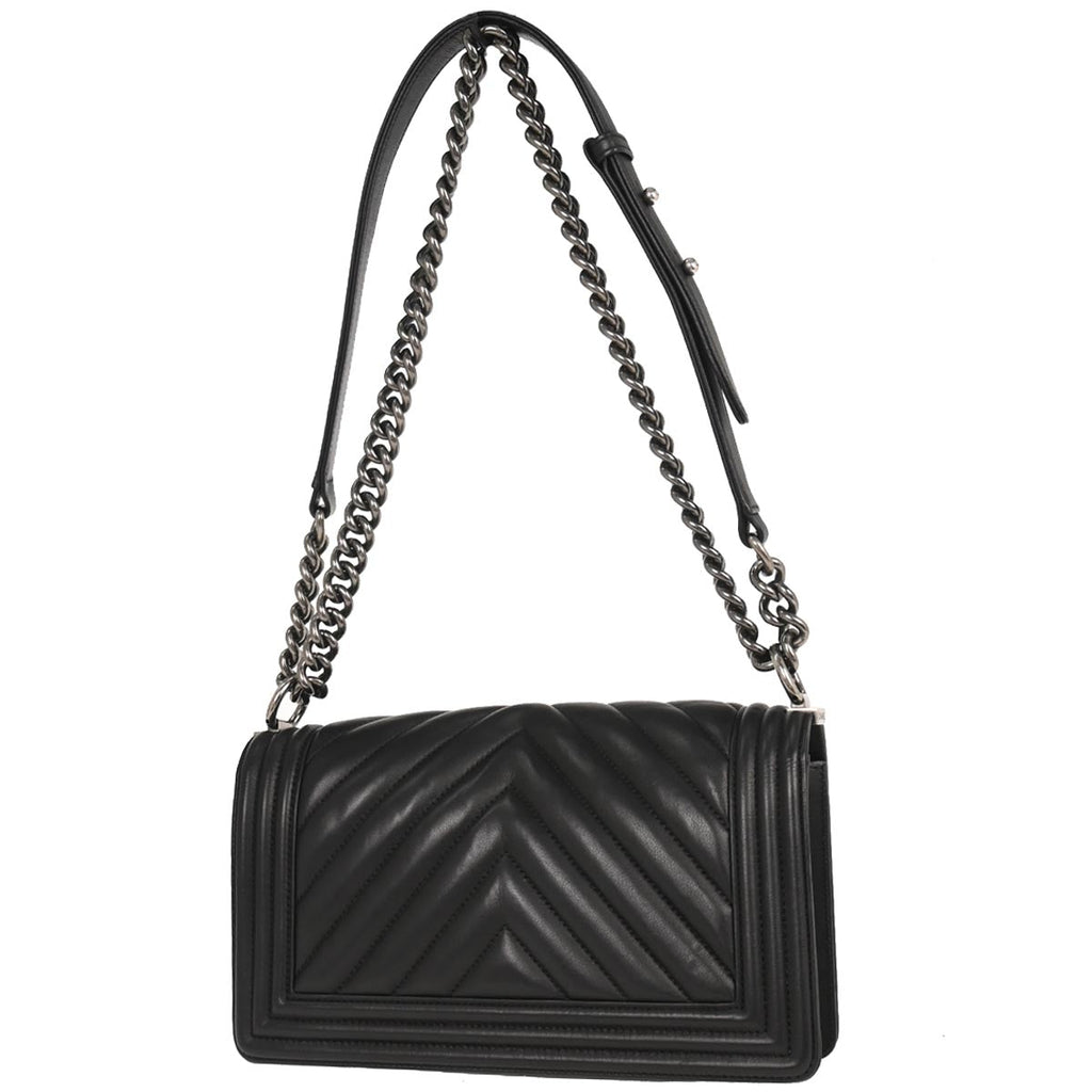 Boy Chanel 2016-2017 Black Lambskin Medium Shoulder Bag