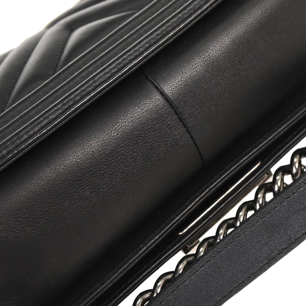 Boy Chanel 2016-2017 Black Lambskin Medium Shoulder Bag