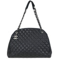 Chanel 2011 Black Calfskin Large Bowling Mademoiselle Handbag