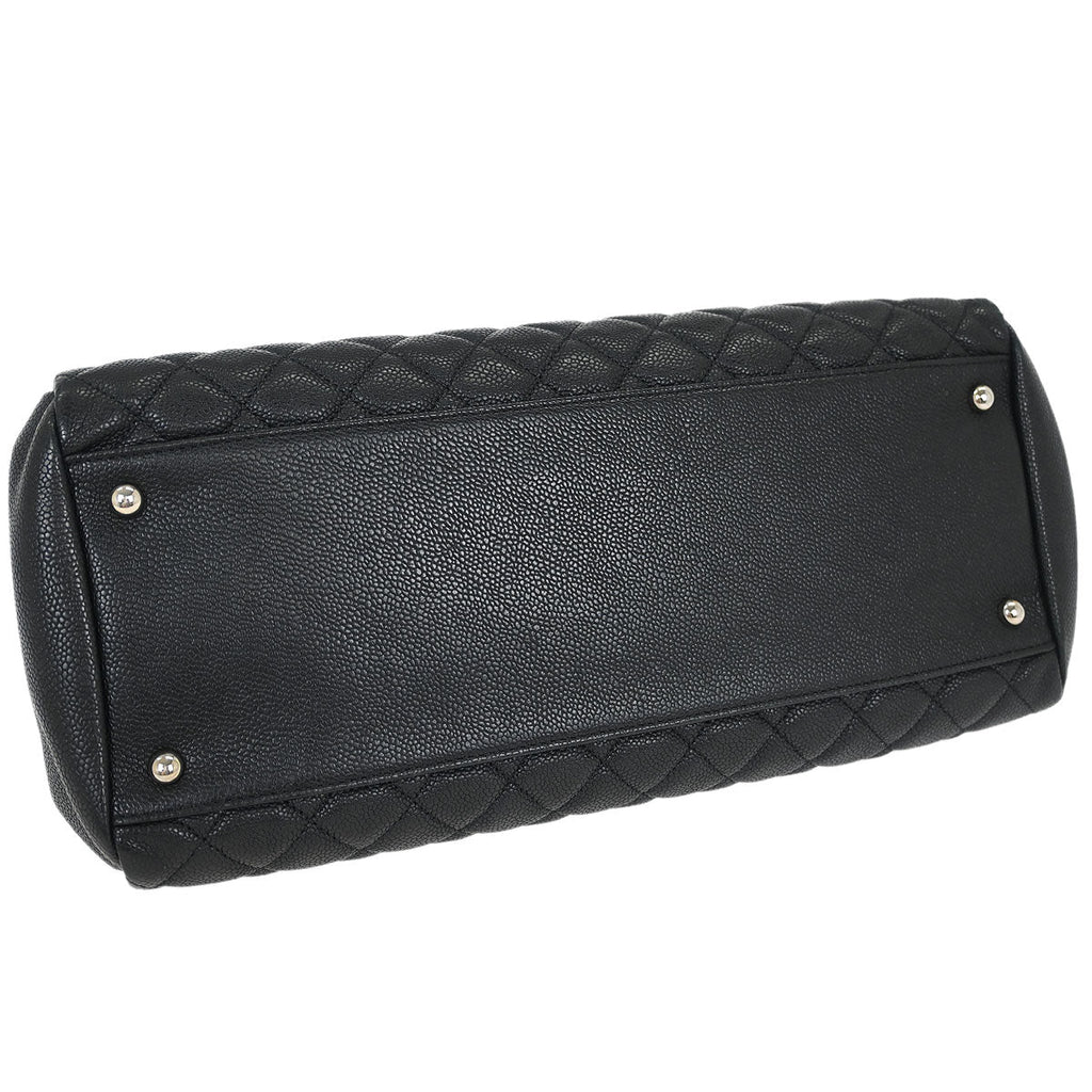Chanel 2011 Black Calfskin Large Bowling Mademoiselle Handbag