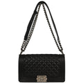 Boy Chanel 2016-2017 Black Lambskin Medium Shoulder Bag