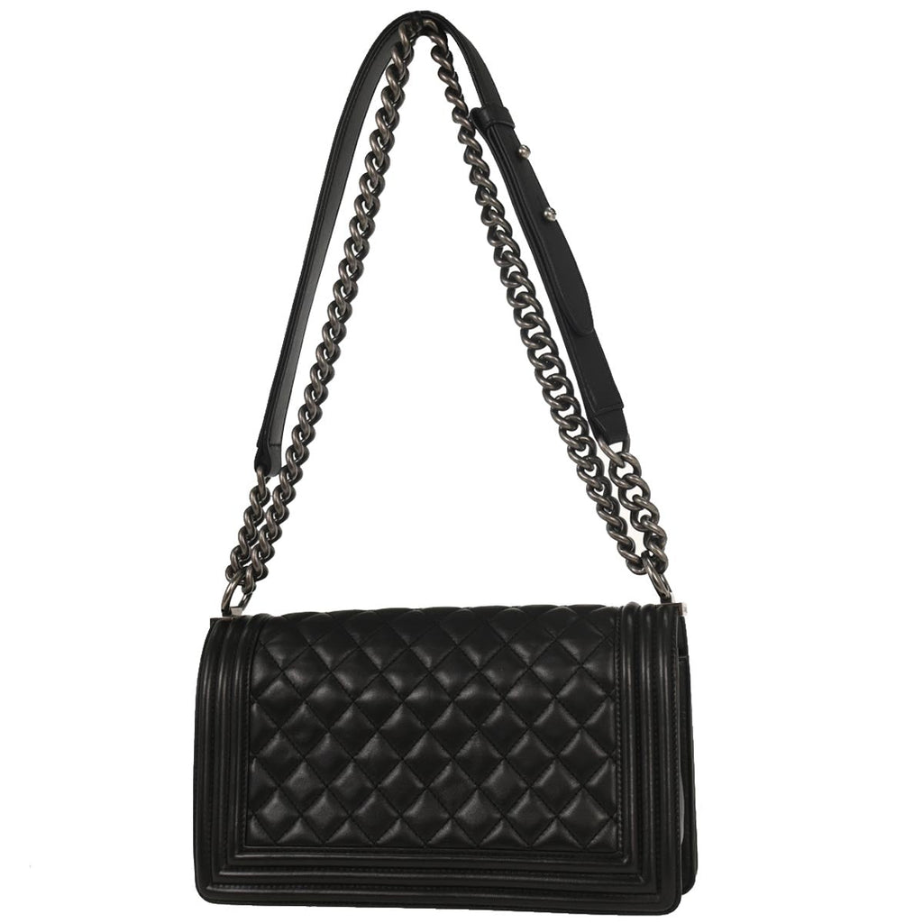 Boy Chanel 2016-2017 Black Lambskin Medium Shoulder Bag