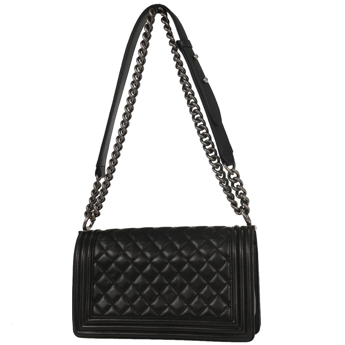 Boy Chanel 2016-2017 Black Lambskin Medium Shoulder Bag