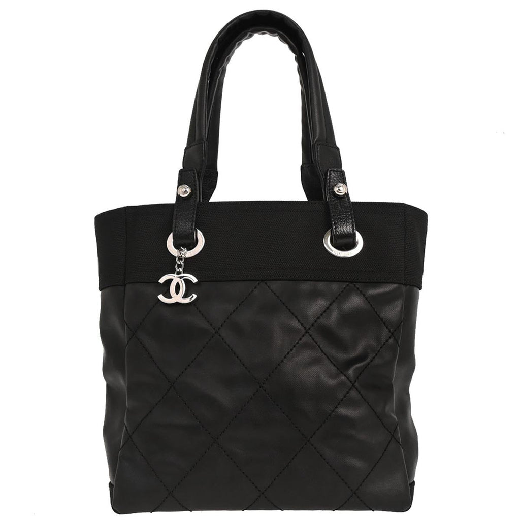 Chanel 2012-2013 Black Canvas Paris-Biarritz Tote PM Handbag