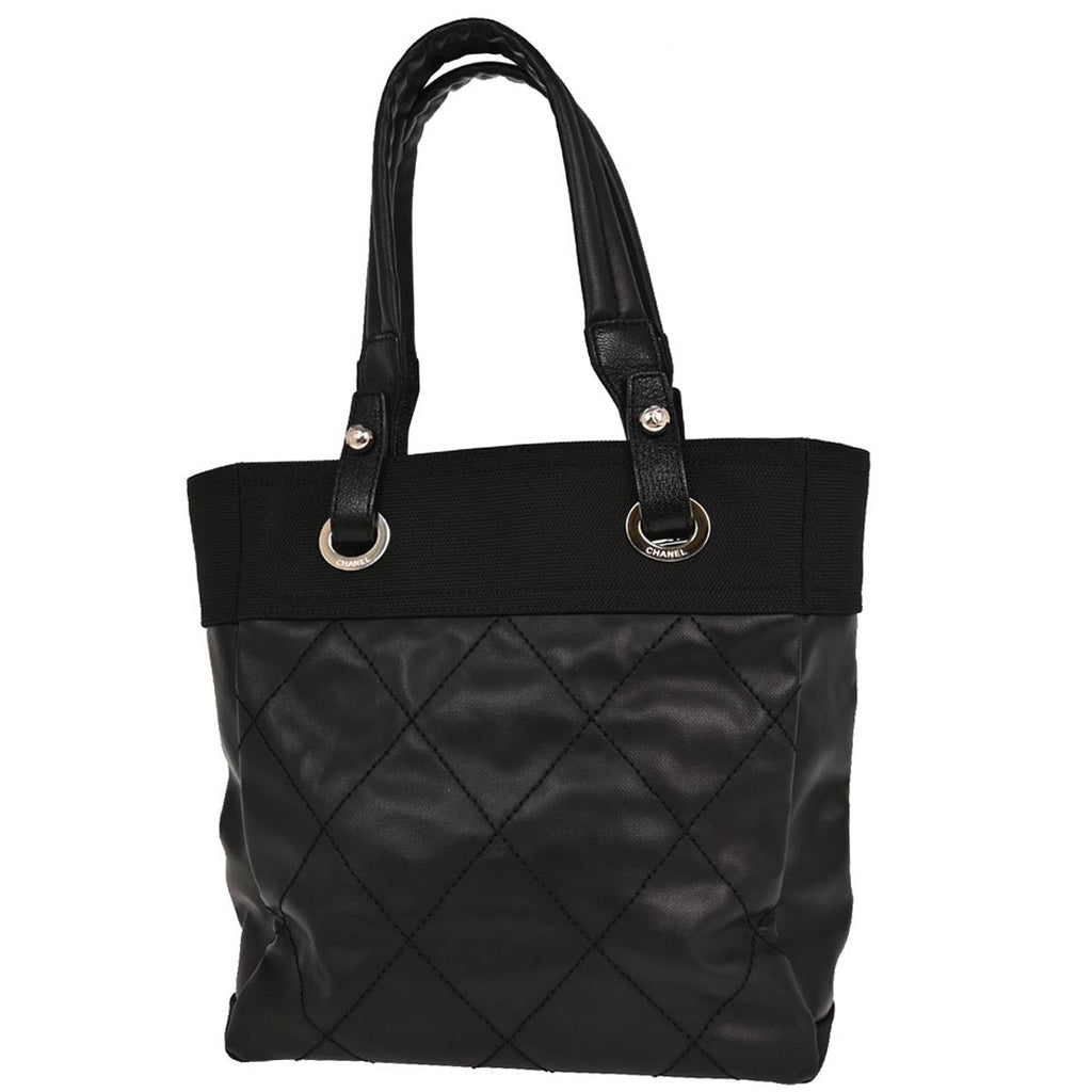 Chanel 2012-2013 Black Canvas Paris-Biarritz Tote PM Handbag