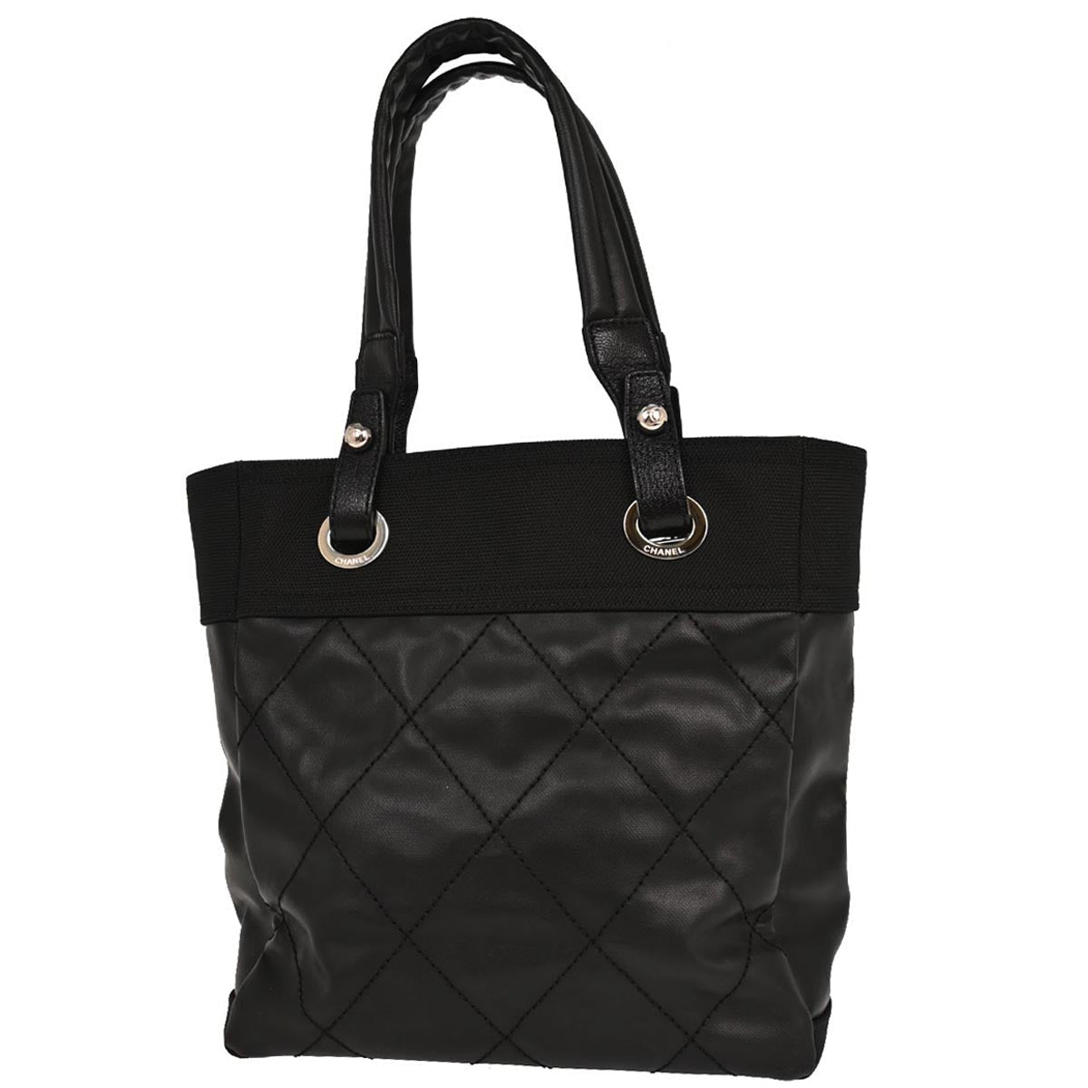 Chanel 2012-2013 Black Canvas Paris-Biarritz Tote PM Handbag