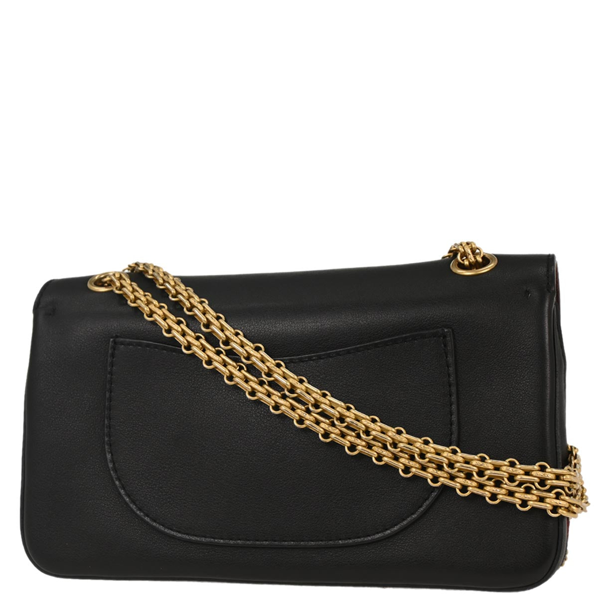Chanel 2018-2019 Black Calfskin 2.55 Medium Classic Double Flap Shoulder Bag