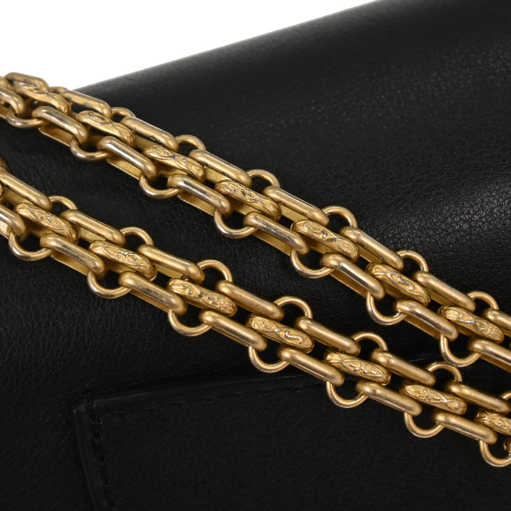 Chanel 2018-2019 Black Calfskin 2.55 Medium Classic Double Flap Shoulder Bag