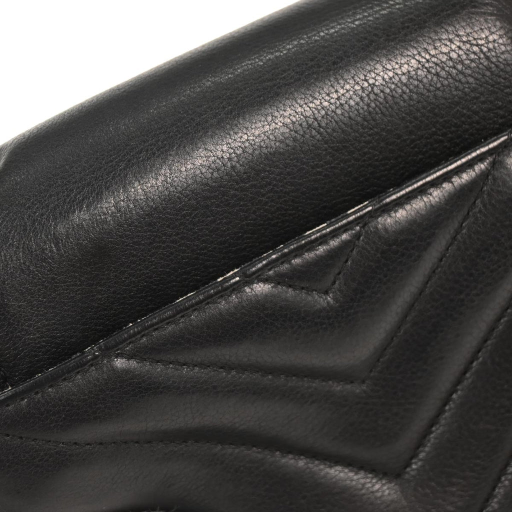 Chanel 2019 Black Calfskin Chevron Shoulder Bag