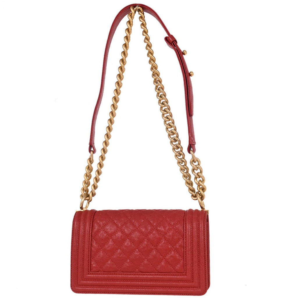 Boy Chanel 2019 Red Caviar Small Chain Shoulder Bag