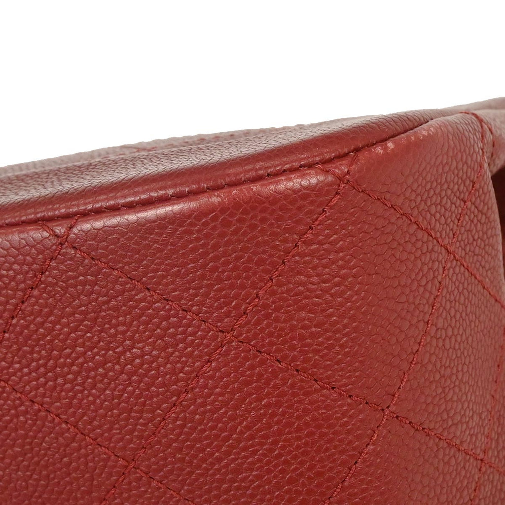 Chanel 2014-2015 Red Caviar Shoulder Bag