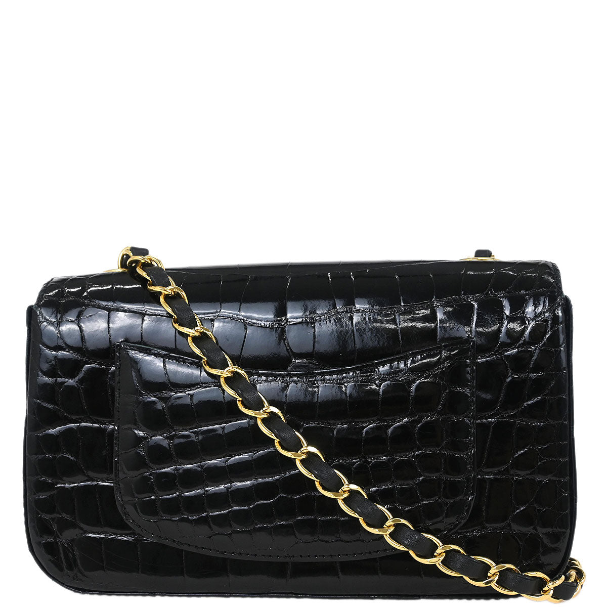 Chanel * 2017-2018 Black Crocodile Single Flap Shoulder Bag