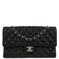 Chanel Black Caviar Skin Medium Classic Double Flap Shoulder Bag
