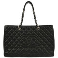 Chanel 2012-2013 Black Caviar Grand Shopping Tote GST XL Chain Handbag