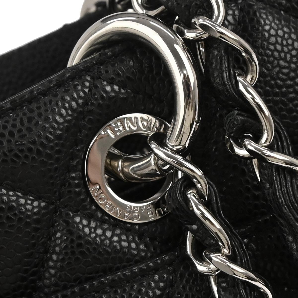 Chanel 2012-2013 Black Caviar Grand Shopping Tote GST XL Chain Handbag