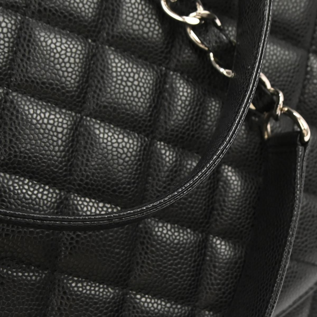 Chanel 2012-2013 Black Caviar Grand Shopping Tote GST XL Chain Handbag