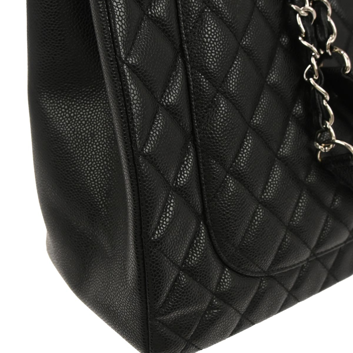 Chanel 2012-2013 Black Caviar Grand Shopping Tote GST XL Chain Handbag