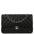 Chanel Black Caviar Skin Classic Double Flap Shoulder Bag